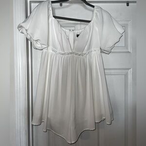 Blue Blush Elegant White Women's Romper